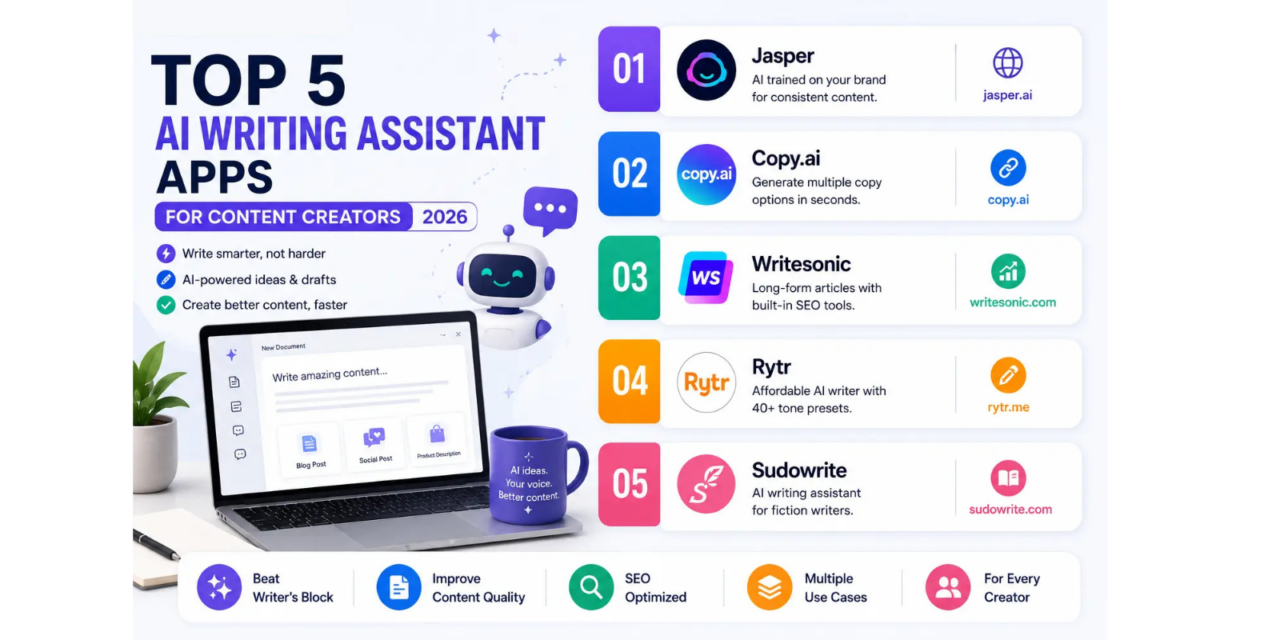 Best AI Writing Assistant Apps for Content Creators