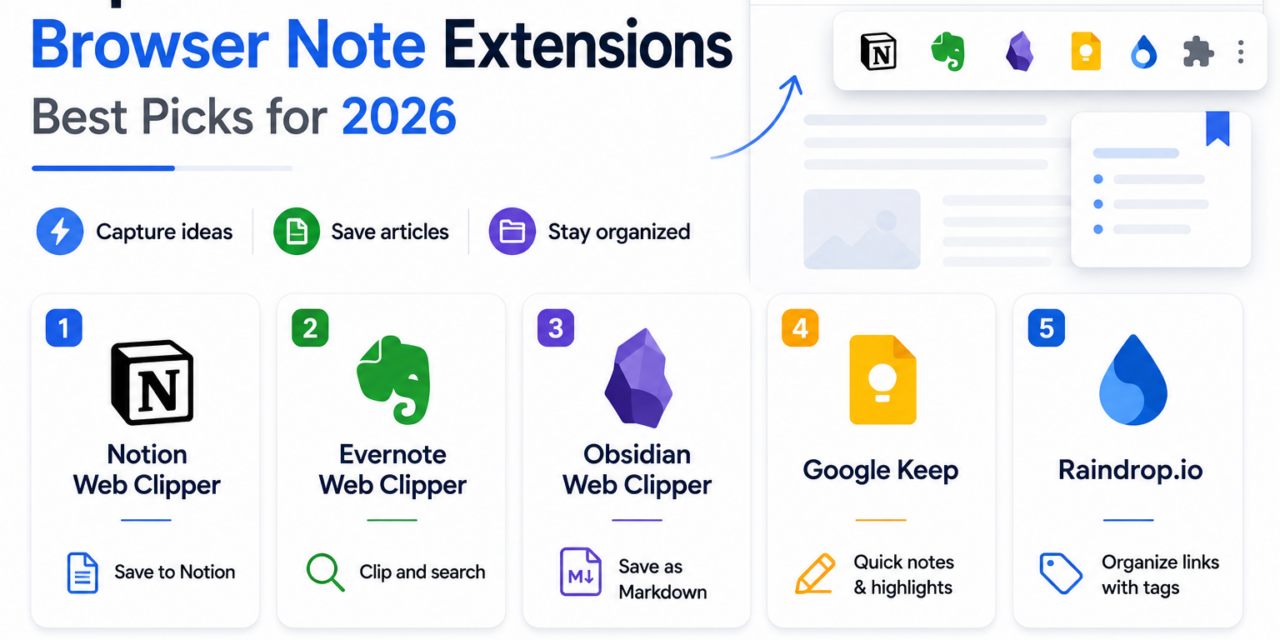 Top 5 Browser-Based Note-Taking Extensions in 2026