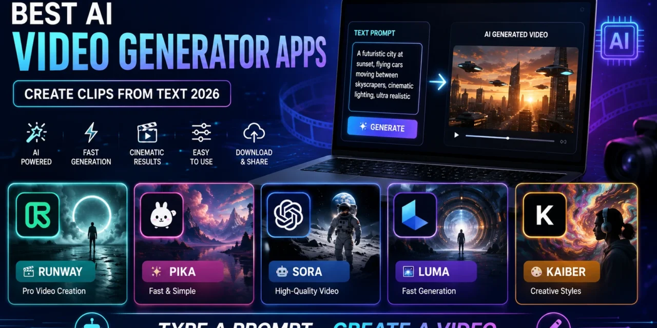 Best AI Video Generator Apps to Create Clips from Text in 2026
